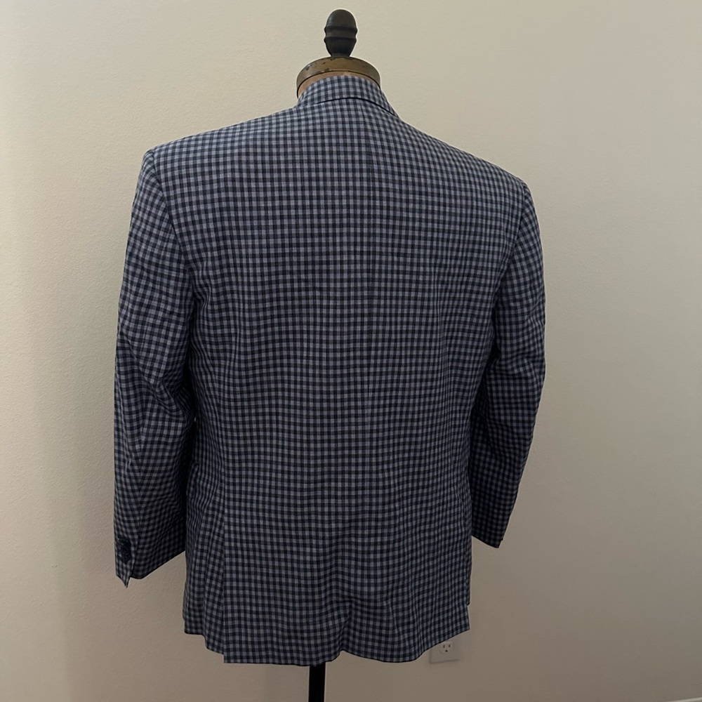Men's Blue Checkered Blazer custom 38 S - Picture 4 of 4